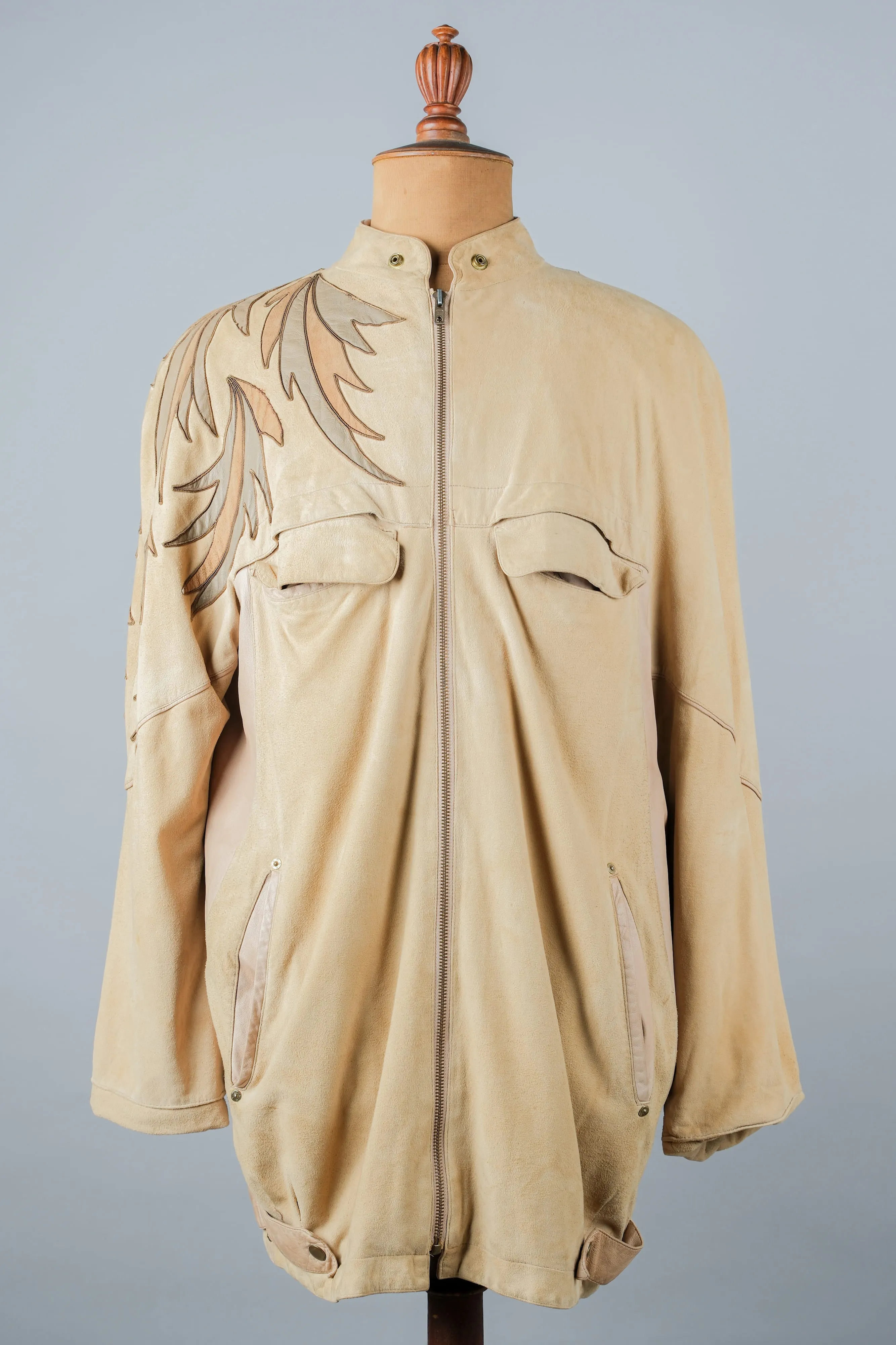 [~ 80's] Old Claude Montana Raglan Sleeve zip up up en cuir en daim