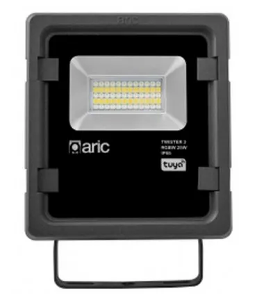 ARIC 51318 | Projecteur extérieur connecté noir IP65 LED 25W RGB-W | TWISTER 3 TUYA