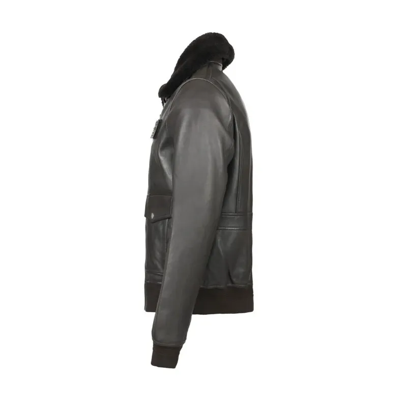 Blouson Cuir Pilote Atlas Marron type A2 - Armée de l'Air et de l'Espace