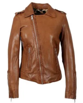 BLOUSON PERF MANGA AGNEAU CUIR FEMME