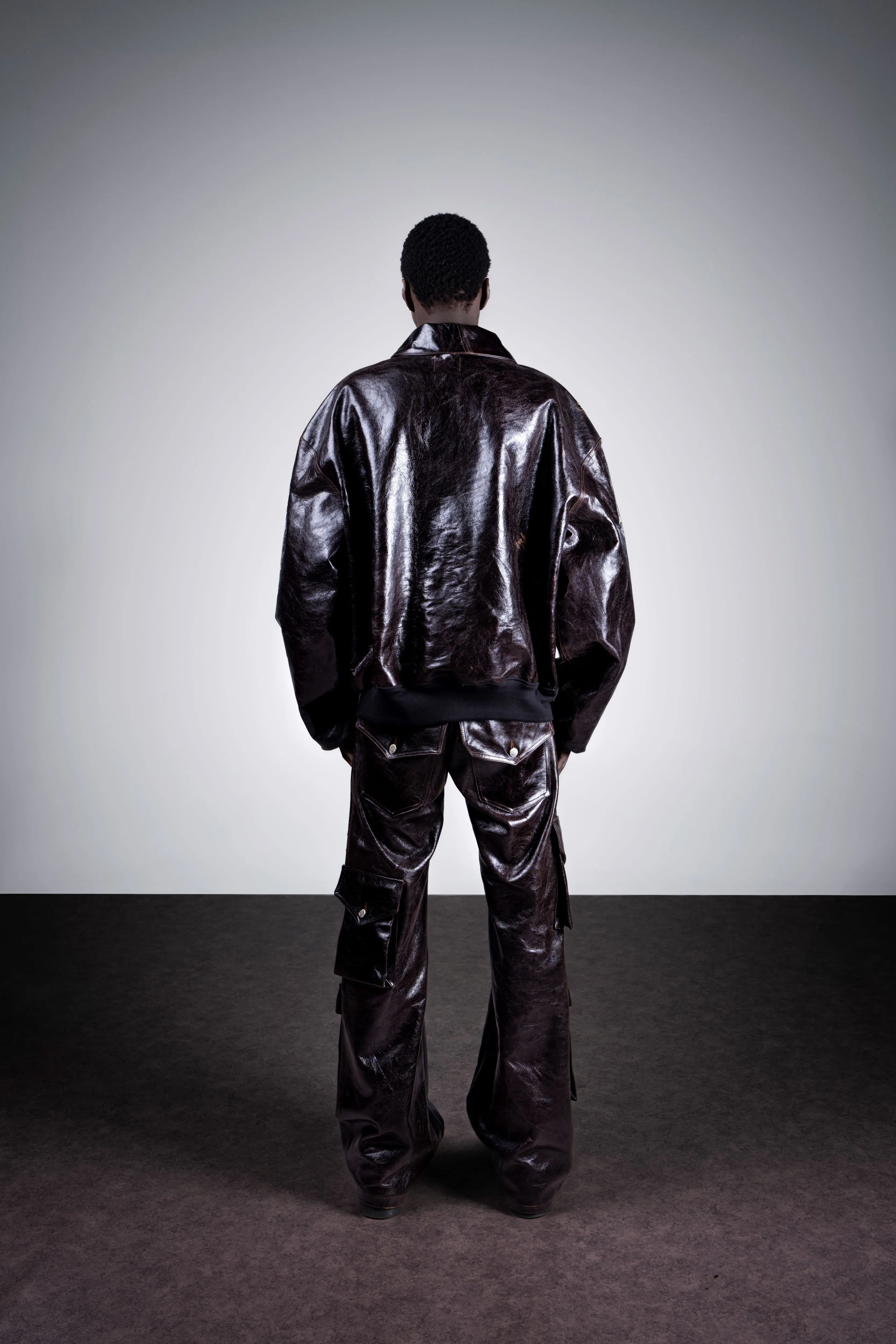 BOMBERS CUIR VERITABLE MARRON