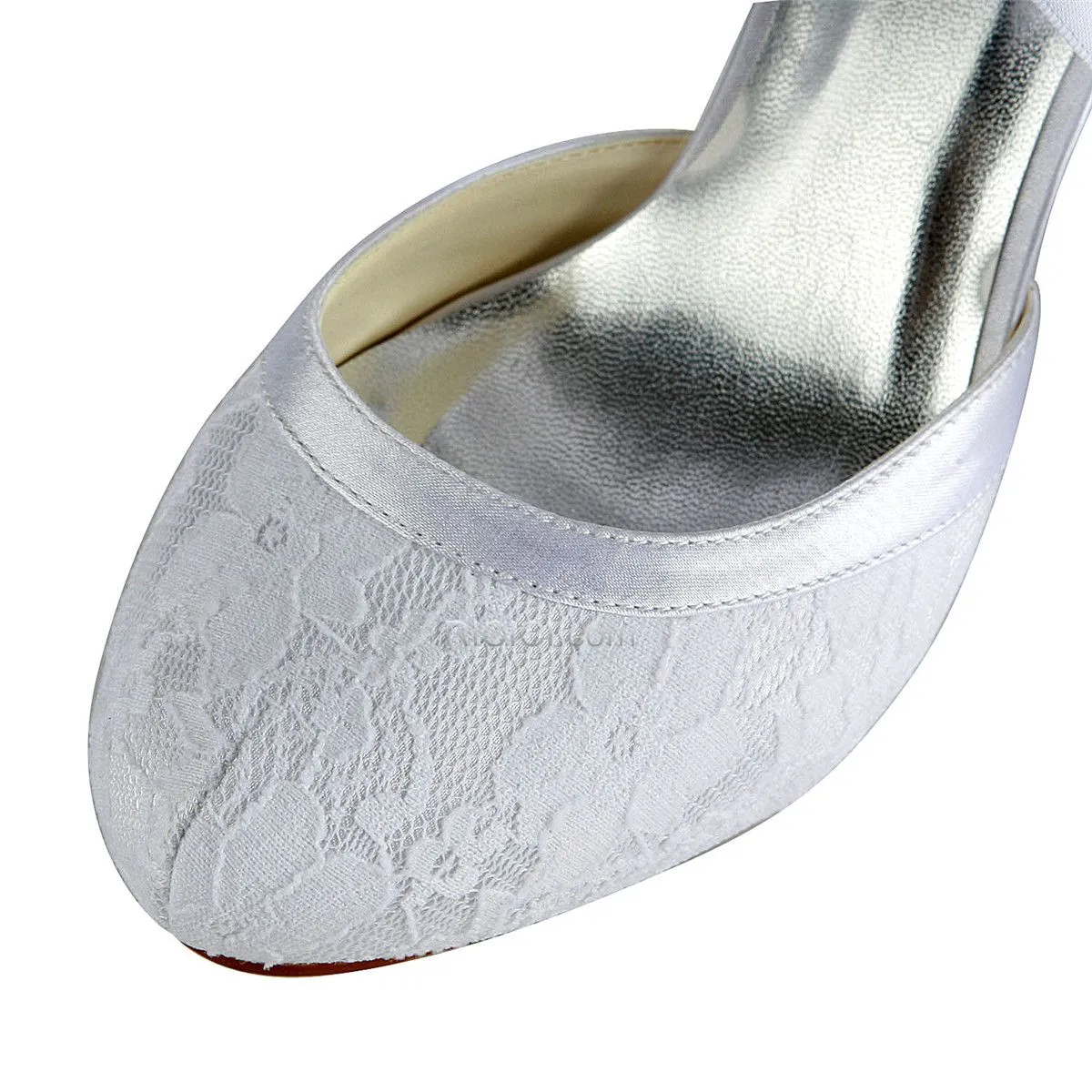 Bout Rond Dentelle Noeud Sandales 10 cm Talon Haut Chaussure De Mariée Talon Aiguille Élégant Blanche