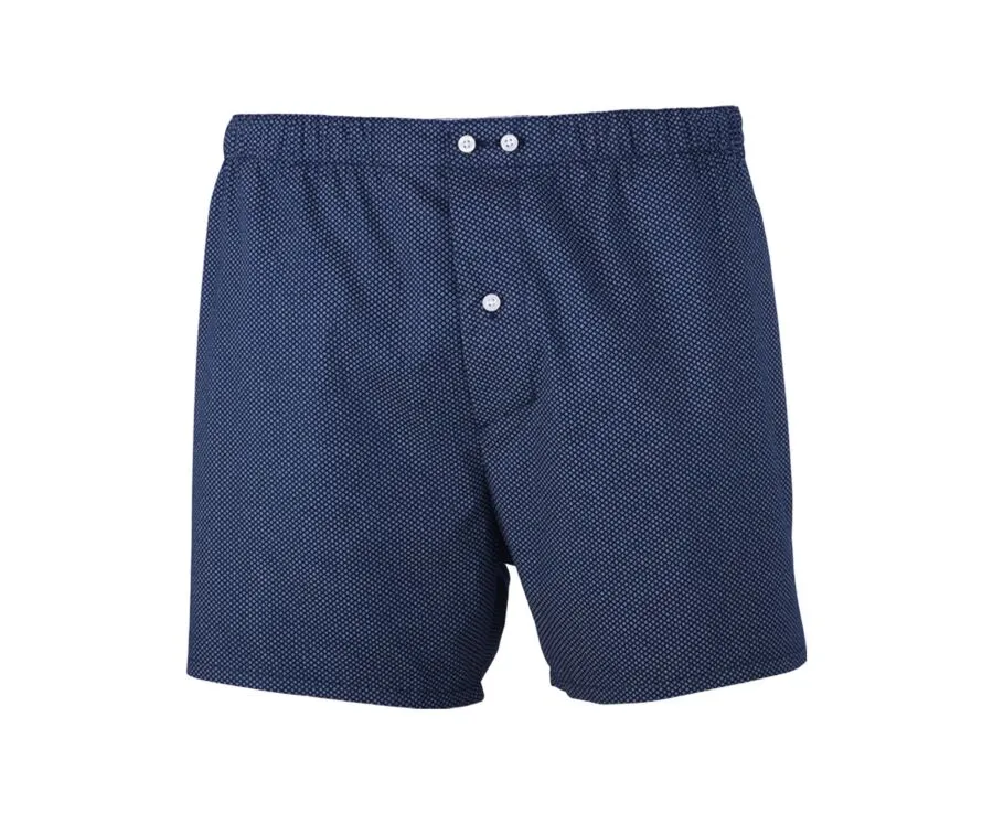 Boîte de 2 caleçons homme Uni Blanc et imprimé navy et beige Elon