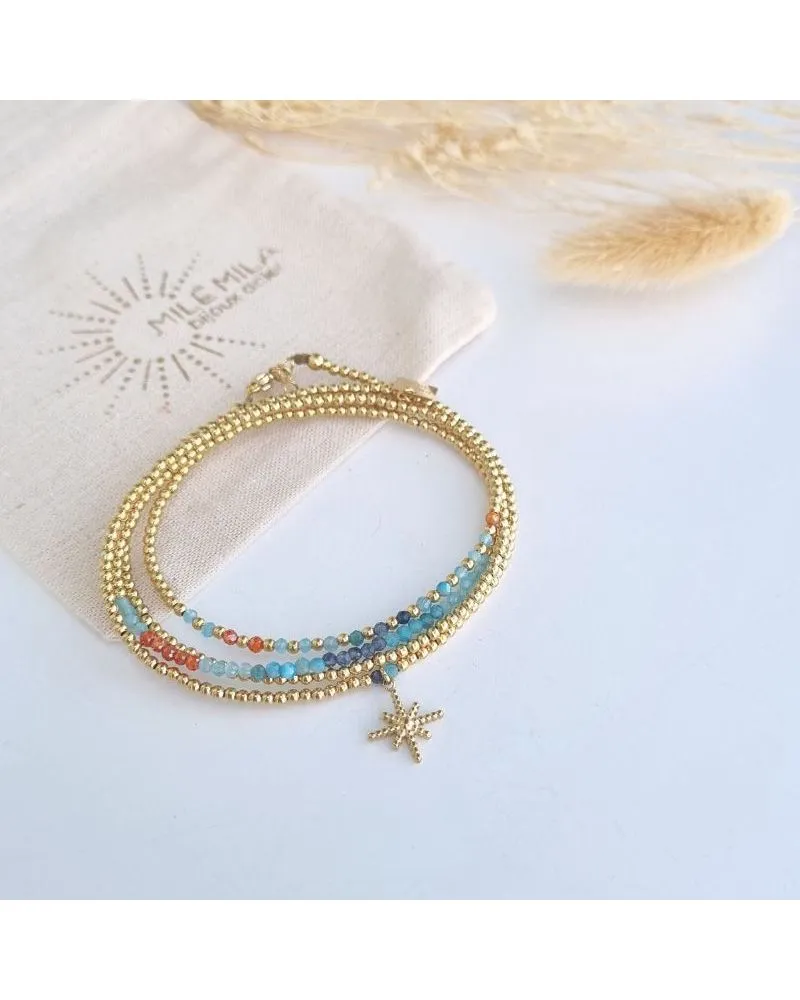 Bracelet Multitours tie & dye bleu | MILË MILA | Zosha Collection