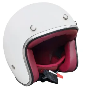 Casque Nox N242 Blanc Brillant, jet moto vintage