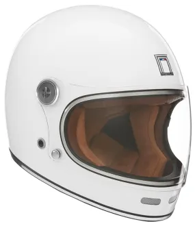 Casque Nox Premium Revenge blanc perle, intégral vintage