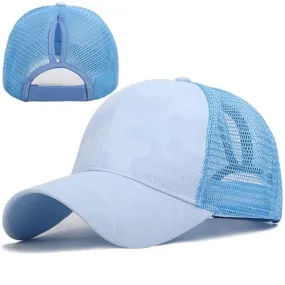 Casquette Camouflage Bleu Queue-de-cheval