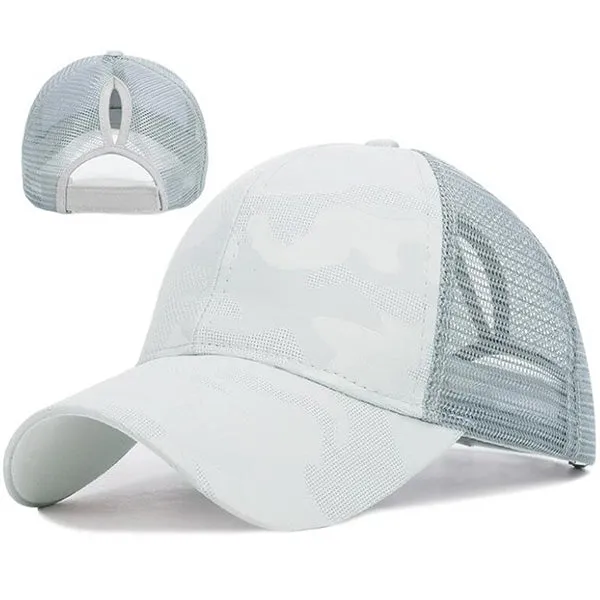 Casquette Camouflage Grise Queue-de-cheval