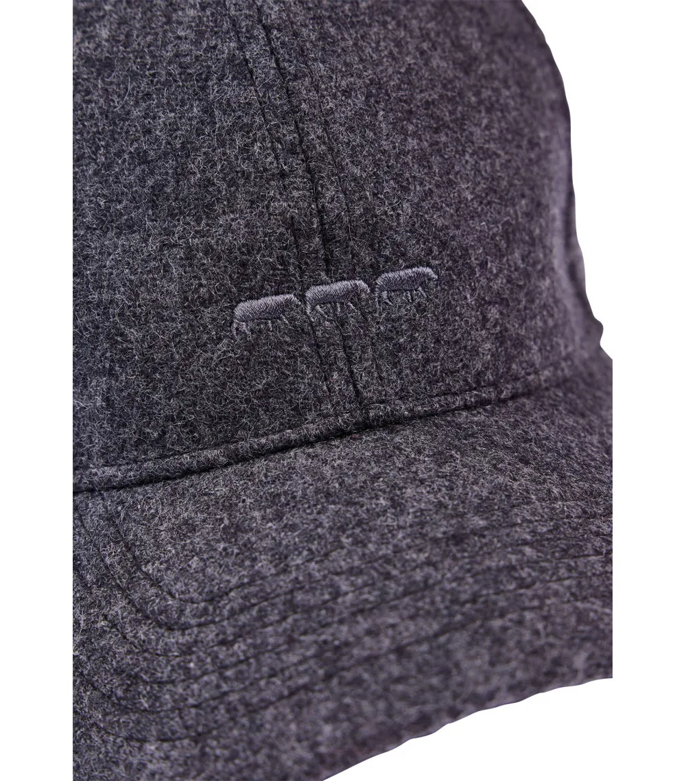 Casquette coupe strapback Mise au Green en laine grise anthracite chinée