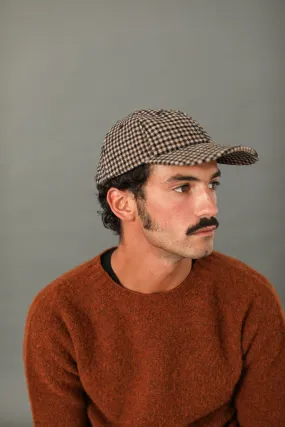 Casquette Laine Pied De Poule Beige