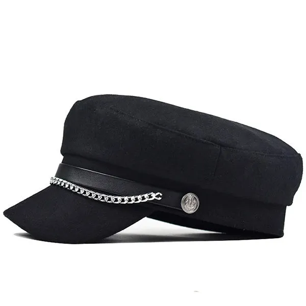 Casquette Militaire Marin Femme Noir