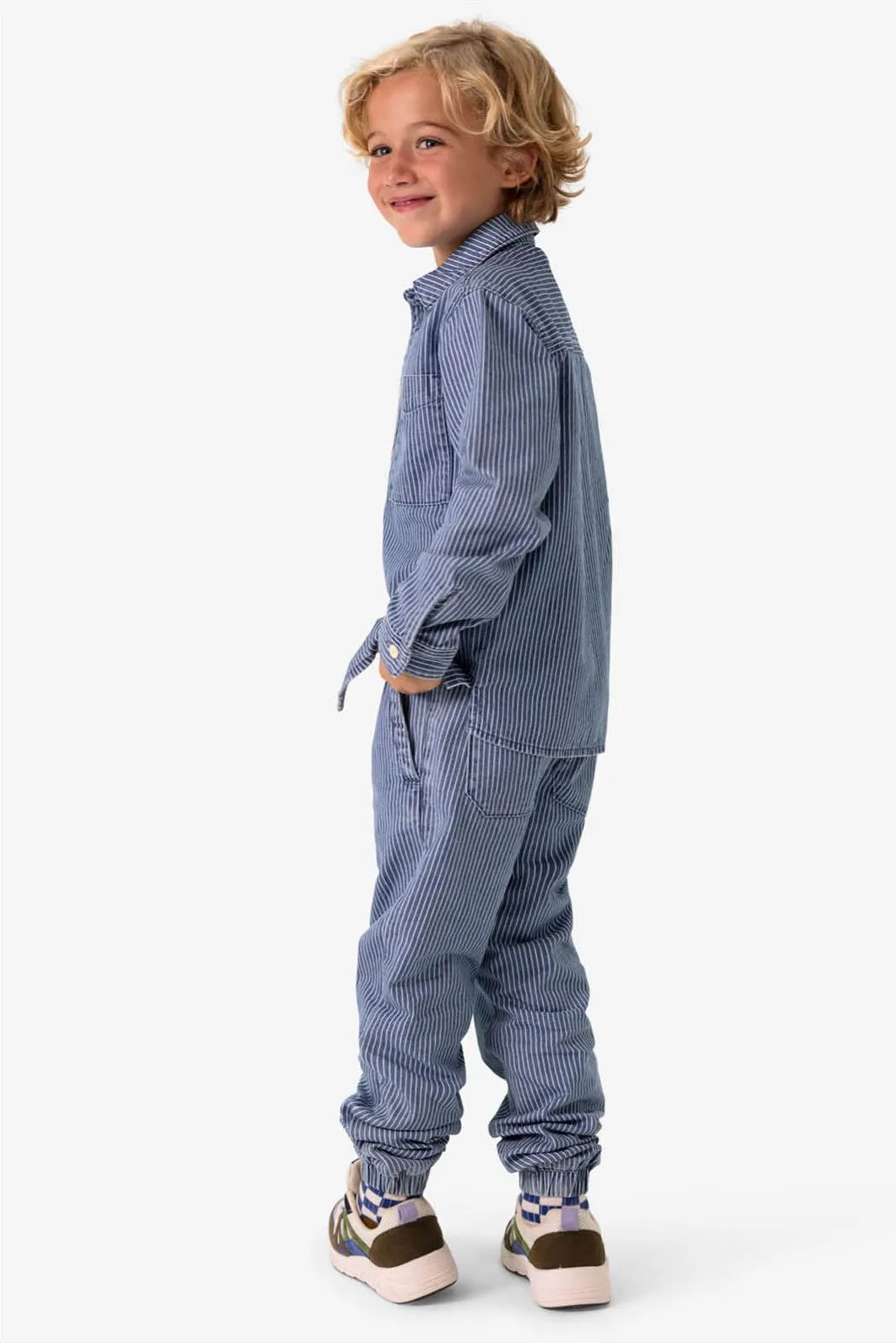 Chemise denim rayée