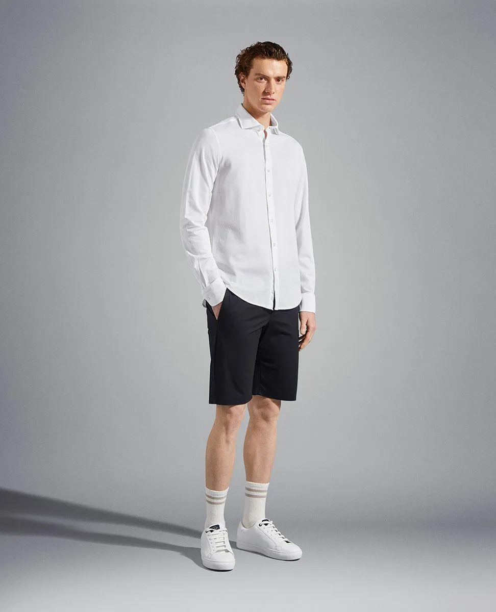 Chemise en coton piqué blanc