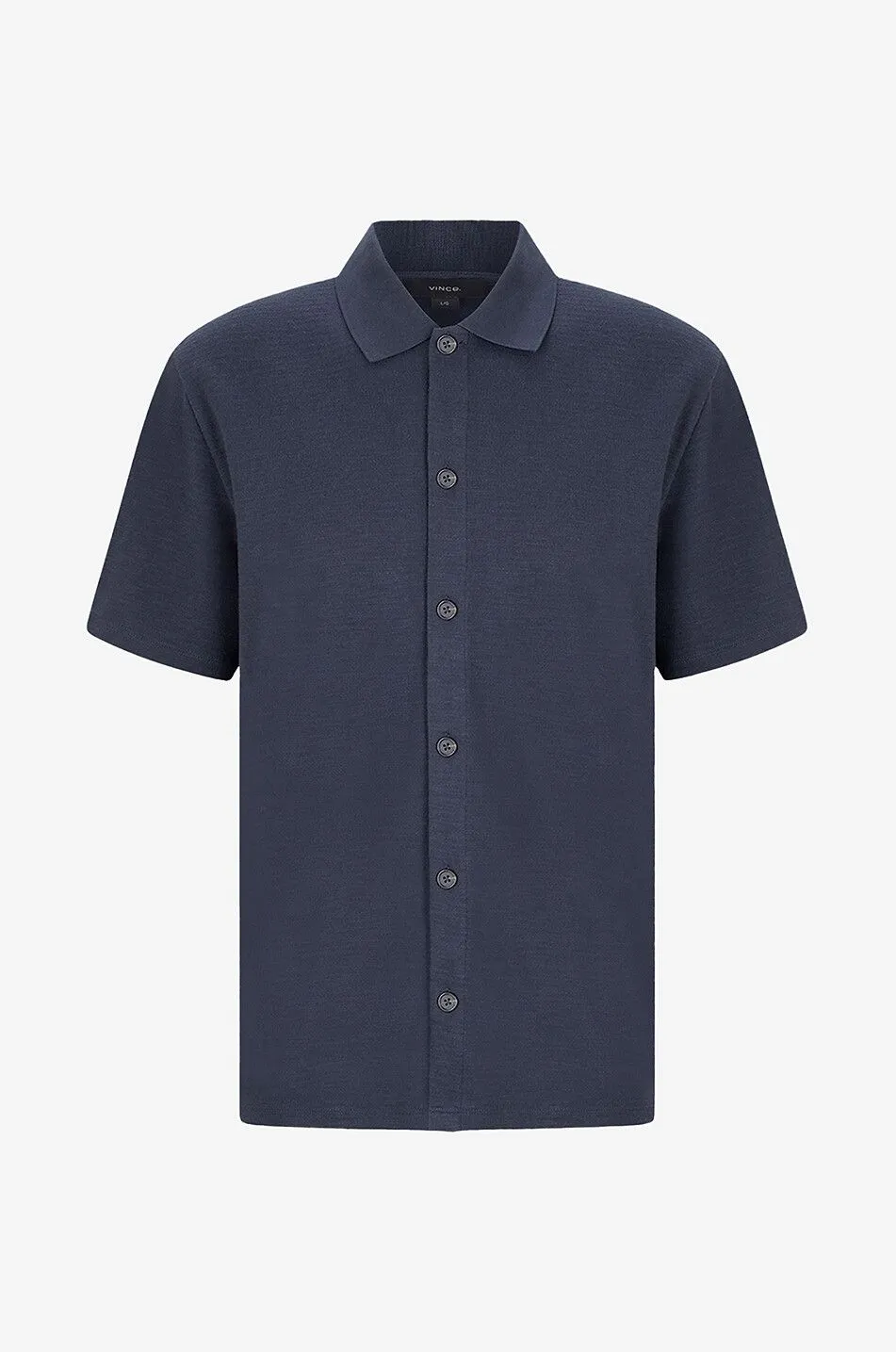 Chemise en jacquard bariolé à manches courtes