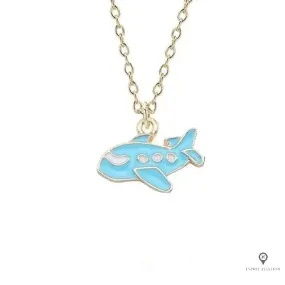 Collier Avion Bleu