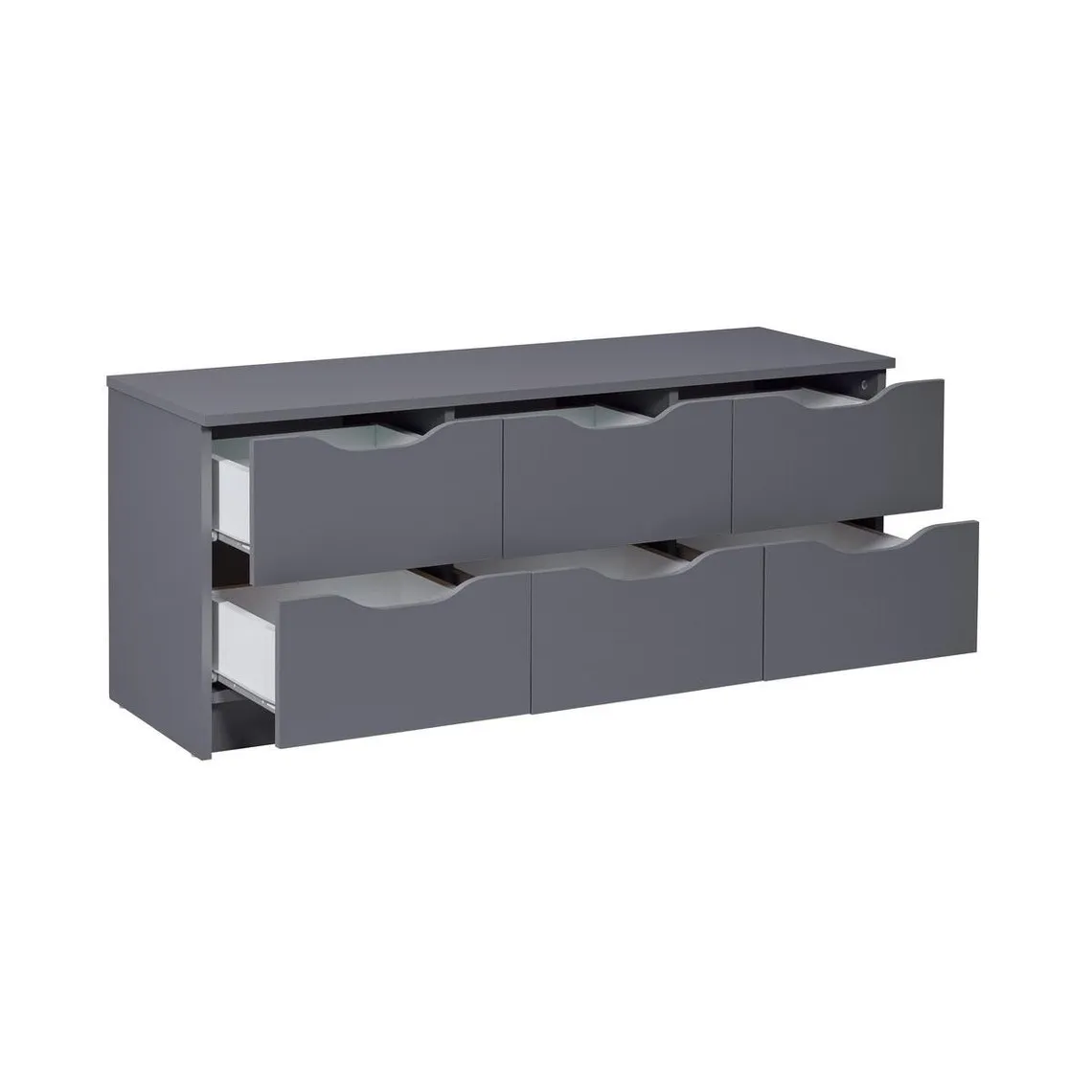 Commode SILENZIA 6-B 6 tiroirs gris | 3 Suisses