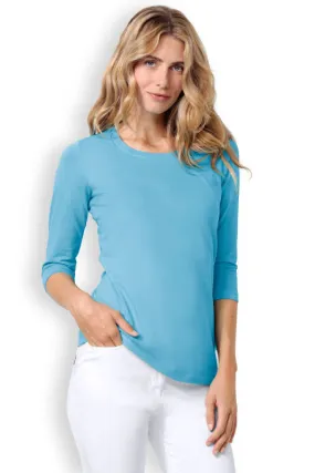 CORE T-shirt Femme - manche 3/4 turquoise