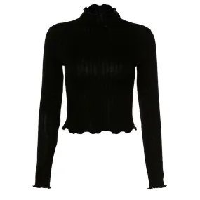 Crop Top Noir Femme