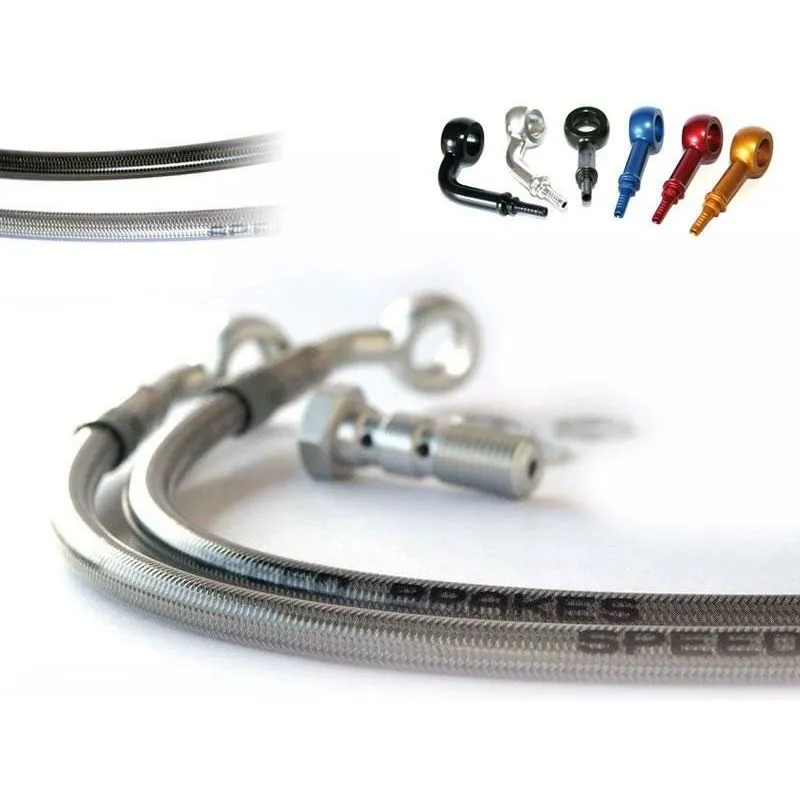 Durite de frein avant d'aviation SPEEDBRAKES inox/raccord or MOTO GUZZI SP III 1000