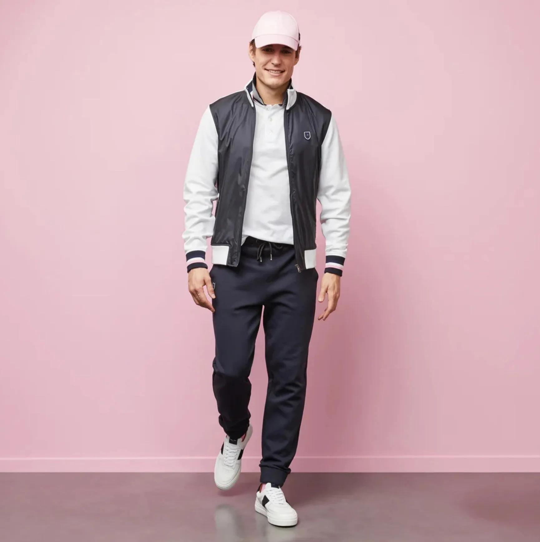 EDEN PARK POLO Blanc col marine