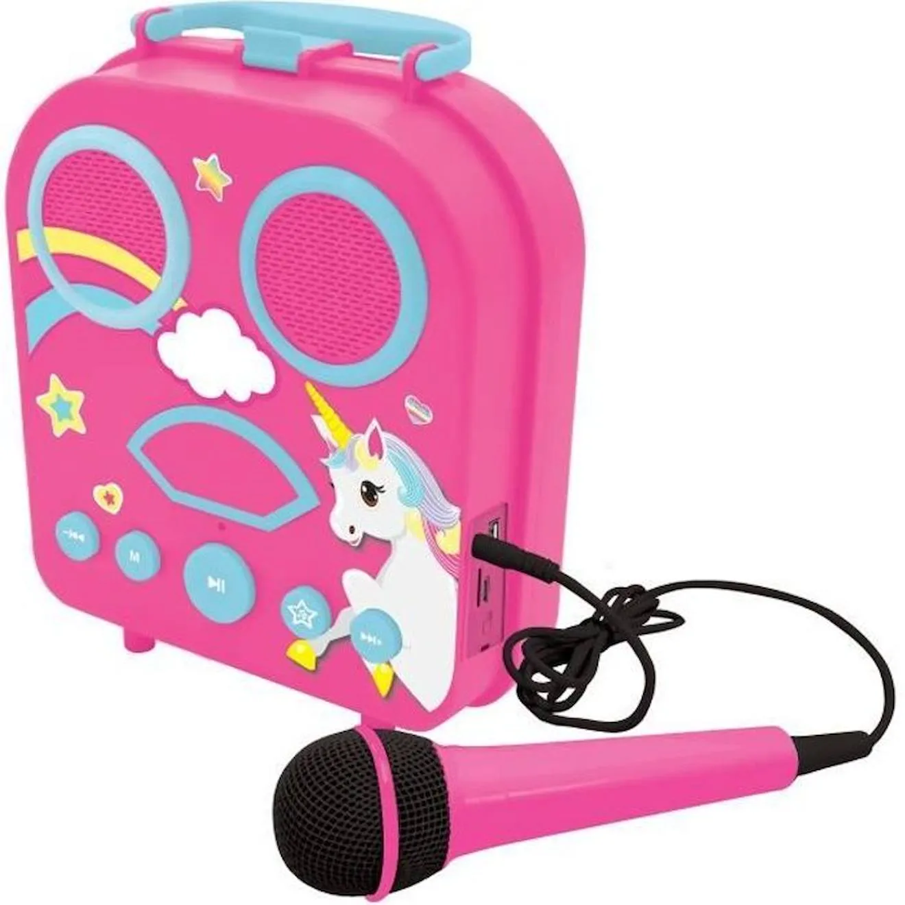 Enceinte Licorne Portable sans Fil avec Micro - LEXIBOOK - Bluetooth, Aux-in, USB/TF - Rose rose - Lexibook
