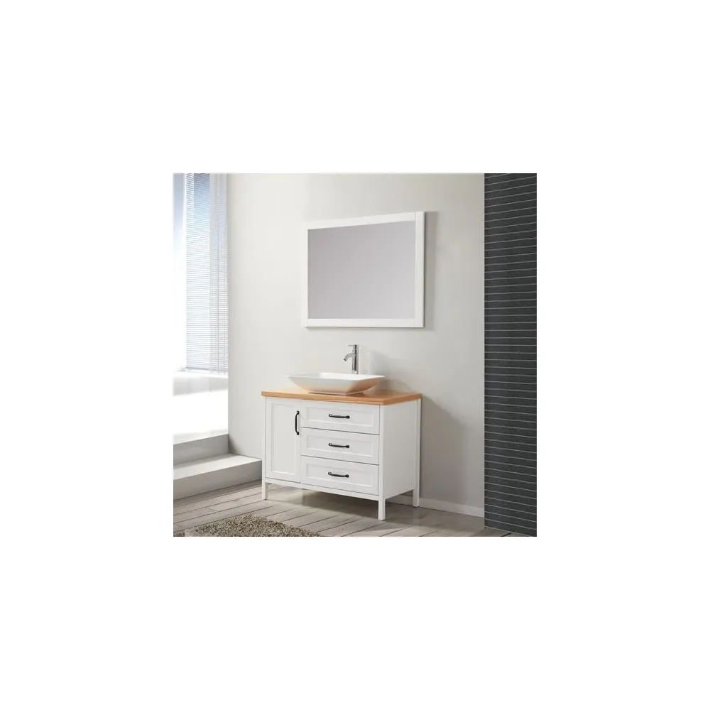 Ensemble de salle de bain blanc 100 cm