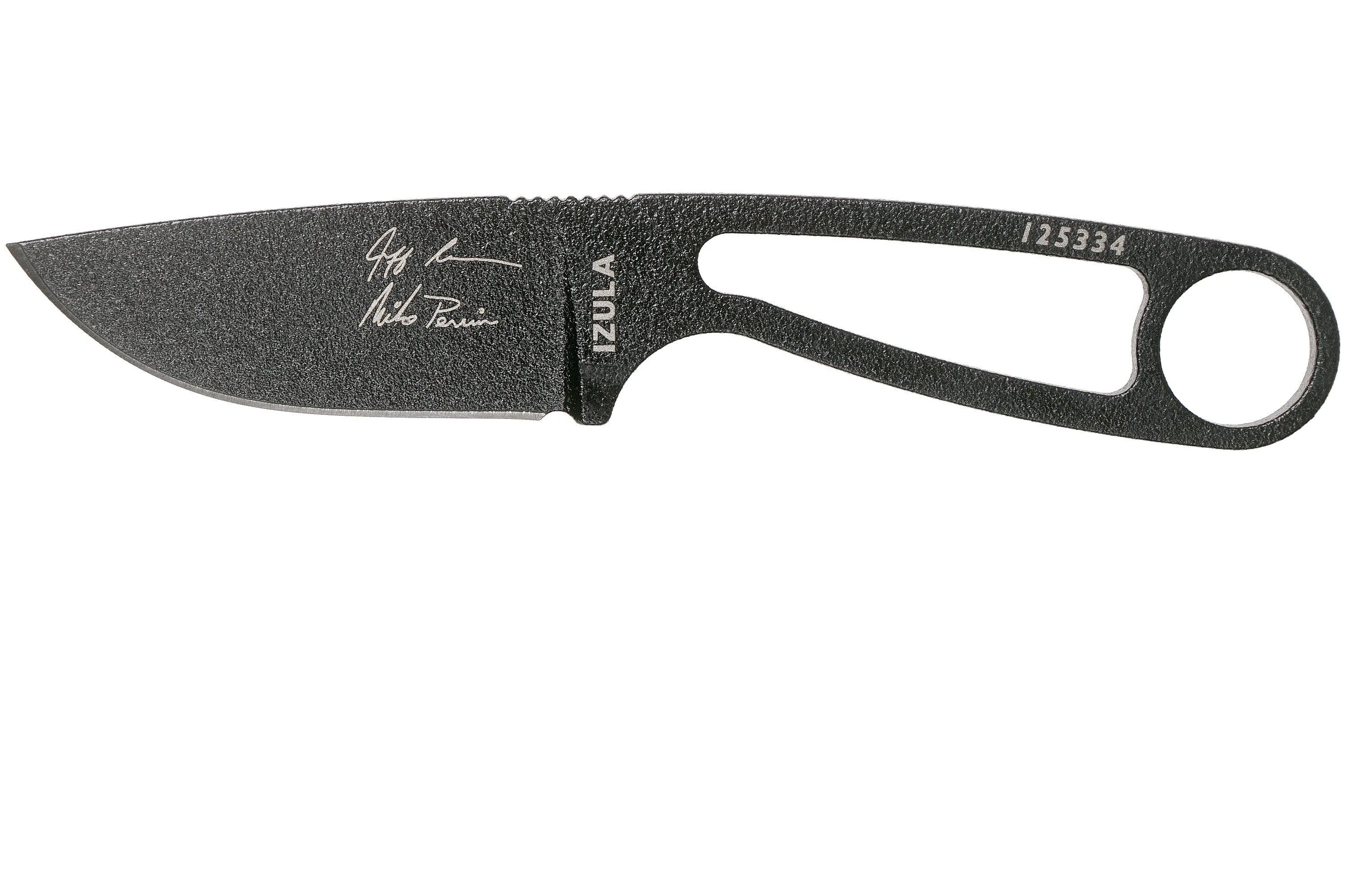 ESEE Izula Signature Model IZULA-B-SIG couteau de cou avec étui noir + clip de ceinture
