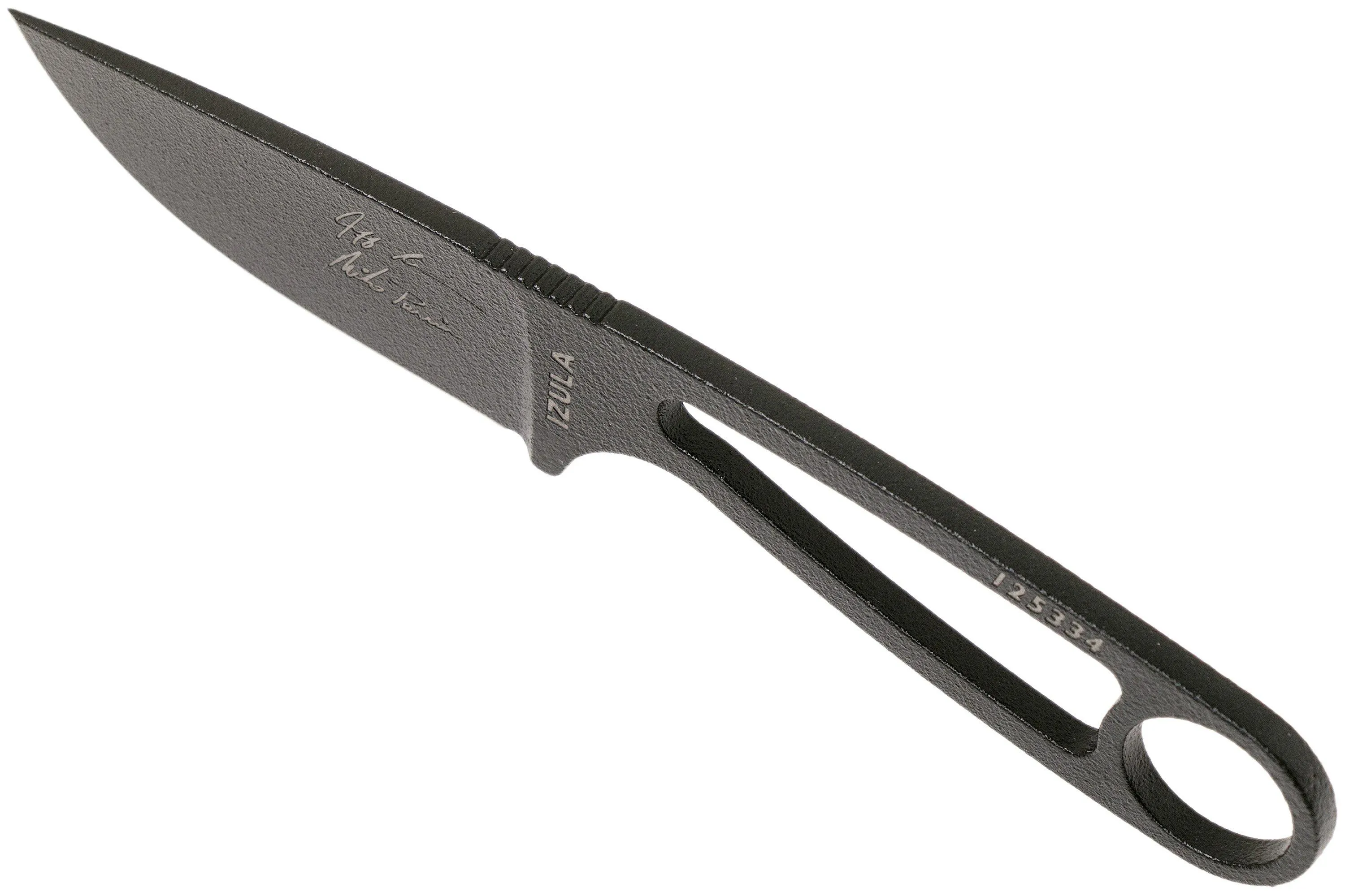 ESEE Izula Signature Model IZULA-B-SIG couteau de cou avec étui noir + clip de ceinture