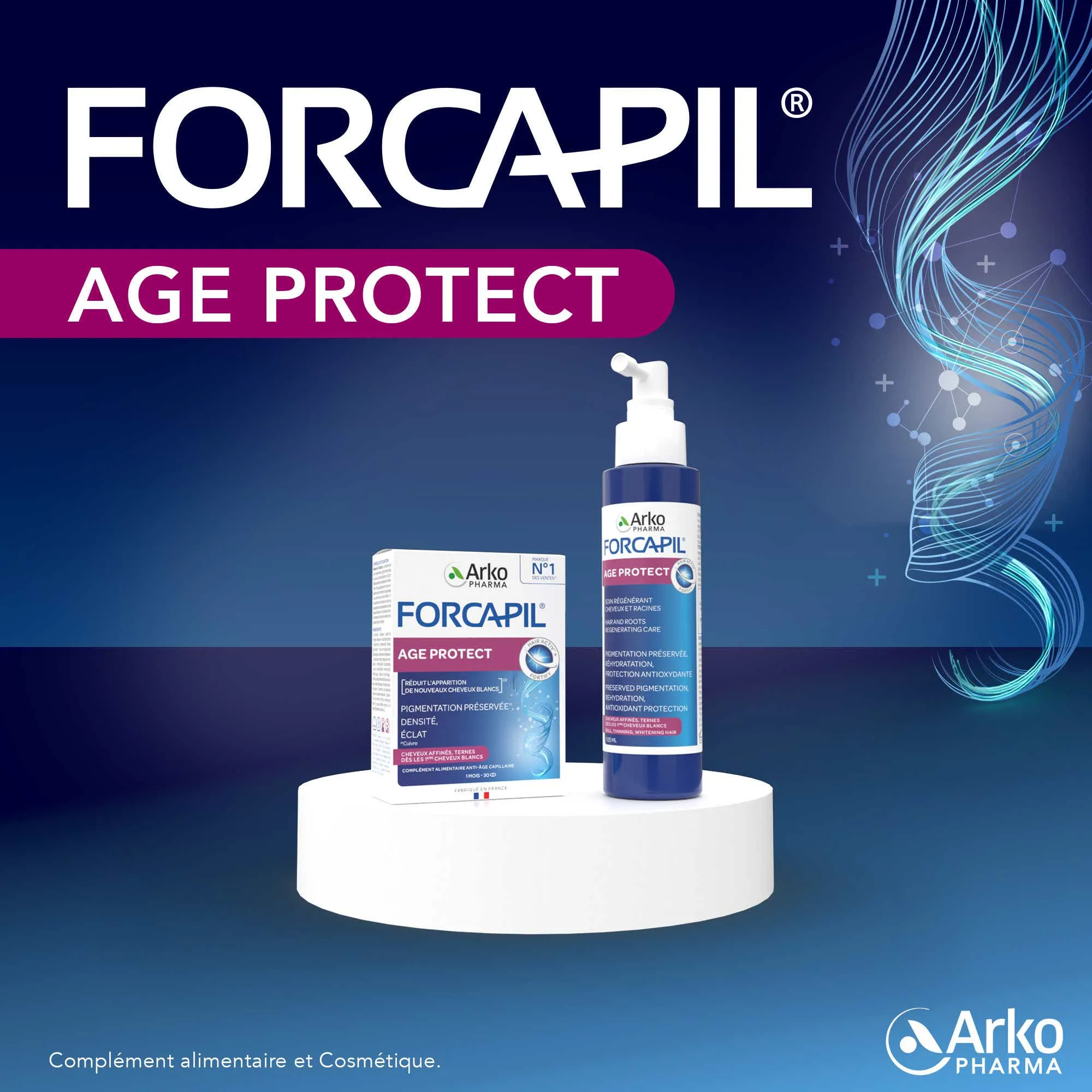 FORCAPIL - Age Protect - Spray Régénérant Cheveux & Racines, 125ml | Arkopharma  - Parapharmacie Boticinal