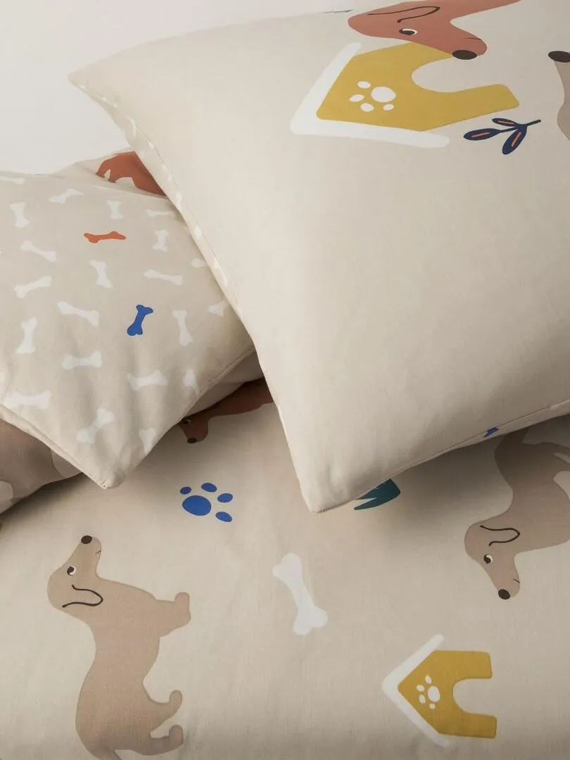 Future Home - Parure de lit enfant en coton 57 fils imprimé - Blanc