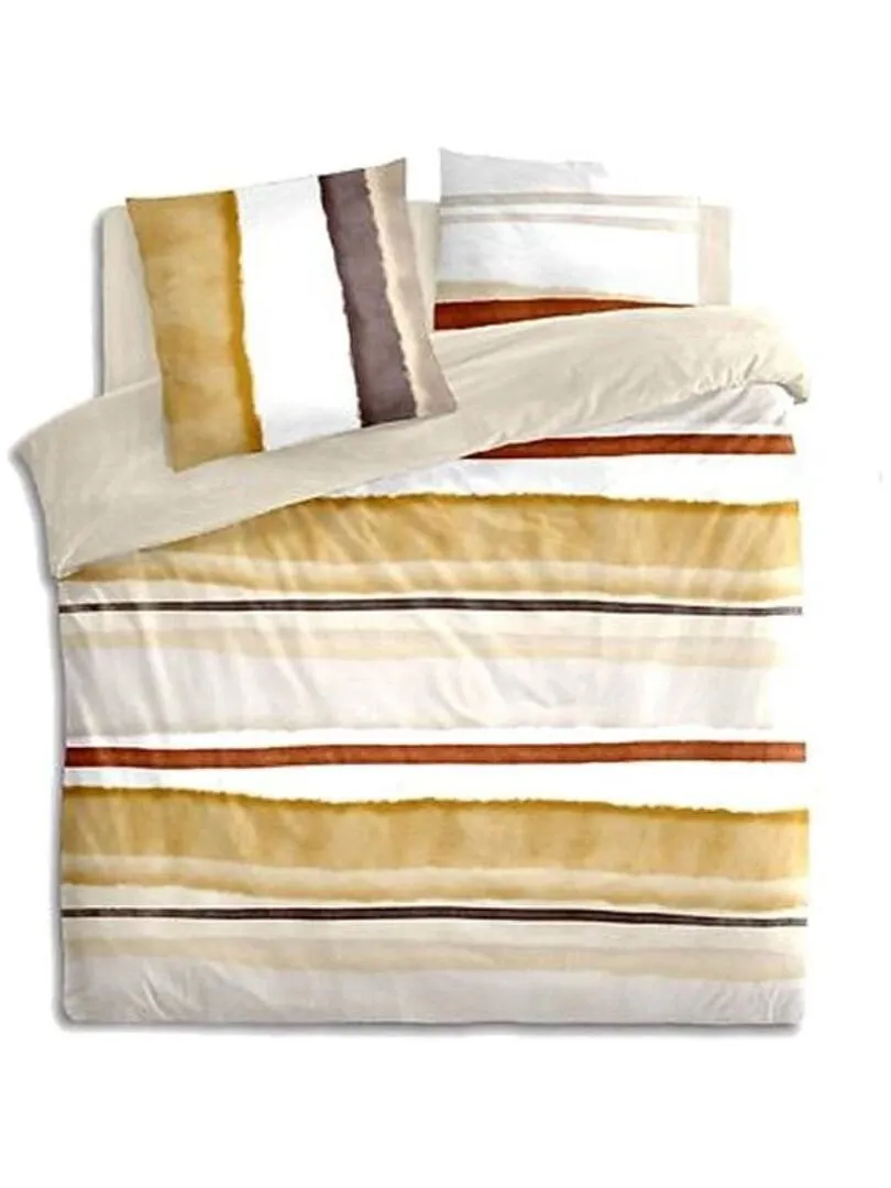 Housse de couette 240x220 Hana + 2 taies coton percale 80 fils - Blanc