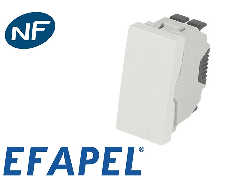 Interrupteur va-et-vient ½ module Efapel Quadra & Latina (45x45)