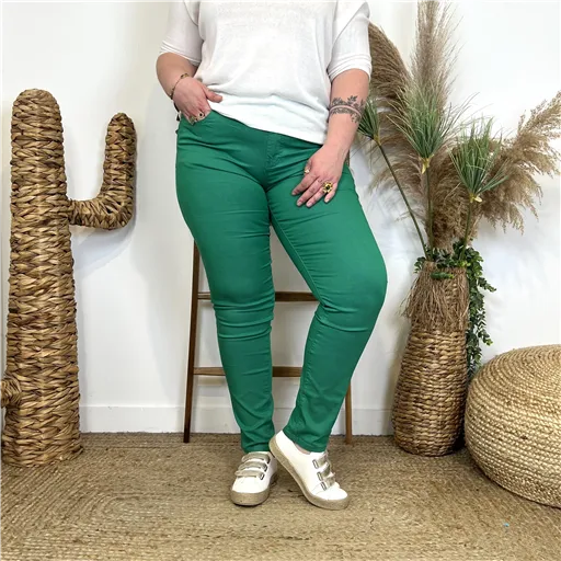 Jean Slim Voggo Vert Emeraude - Bleu Clair