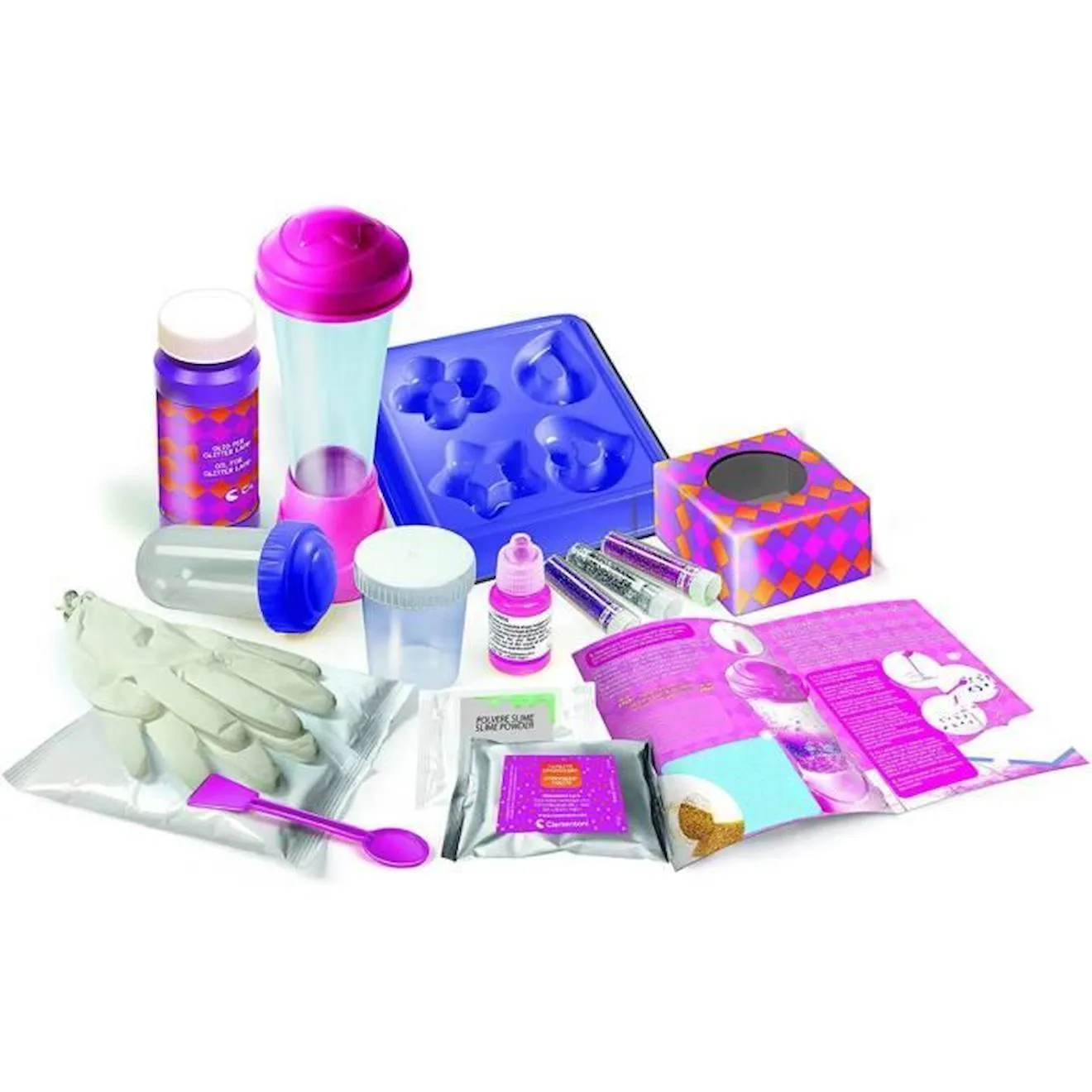 Jeu scientifique pour enfants - CLEMENTONI - Expériences pailletées - Violet et bleu - Rose - Mixte rose - Clementoni
