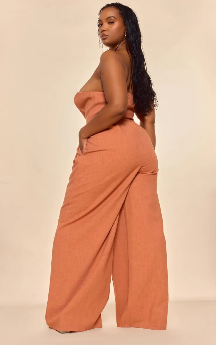 Label PLT Plus Combinaison large rouille à décolleté plongeant