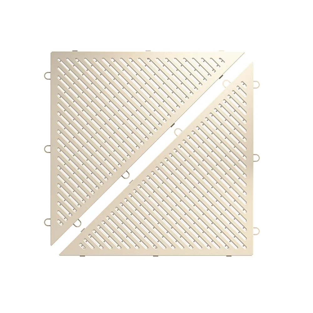 Lot de 1 m² - prismatik dalles clipsables garage atelier showroom en polypropylène - greige