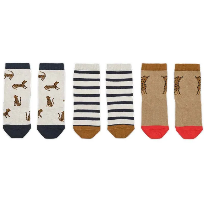 Lot de 3 paires de chaussettes Silas - Leopard sandy