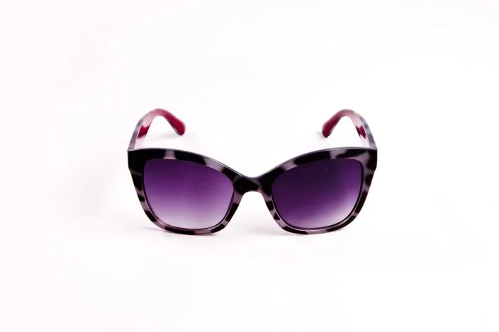 Lunettes de soleil effet écaille moucheté gris