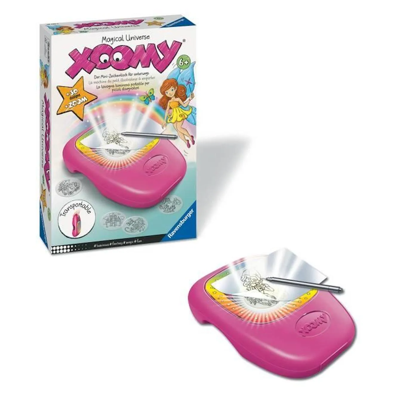 Machine à dessin nomade Ravensburger Xoomy® Midi Magical Universe pour enfants de 6 ans et plus rose - Ravensburger