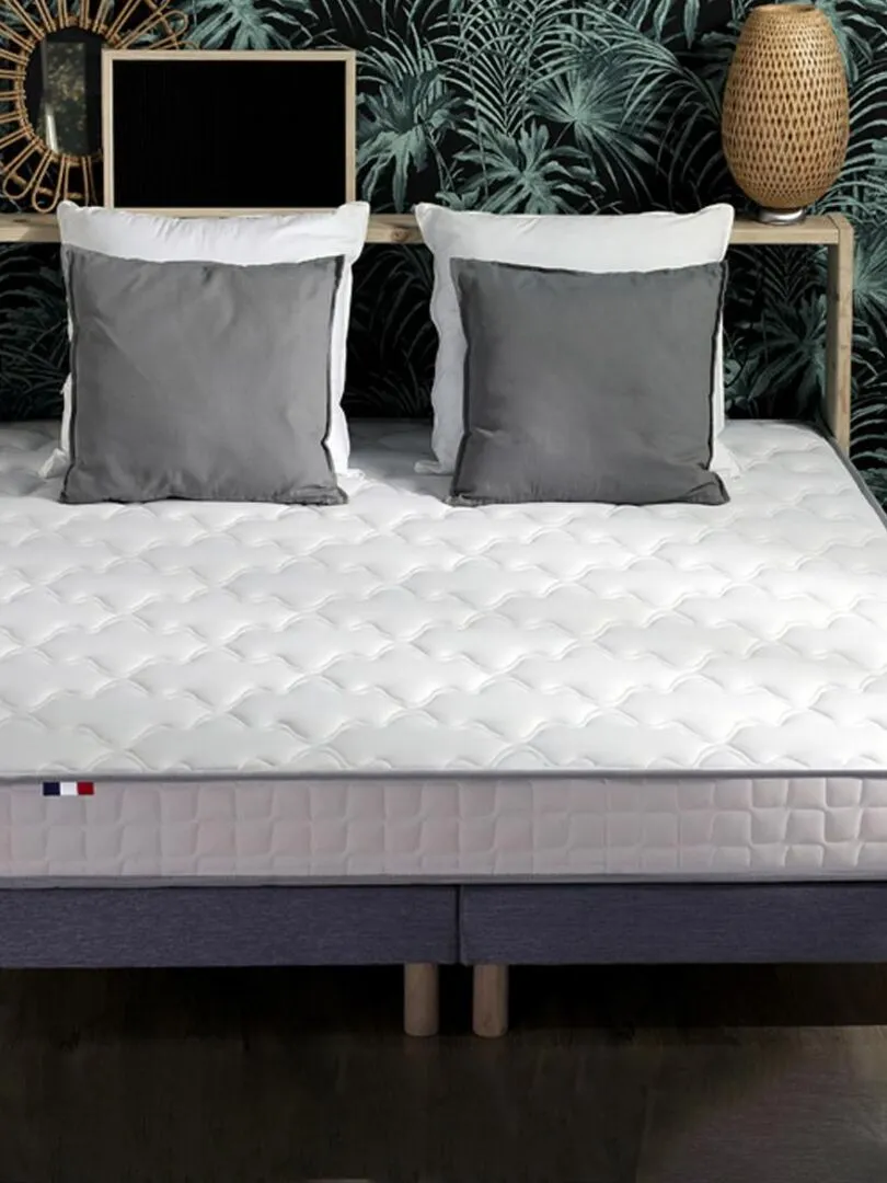 Matelas Mousse Haute Résilience + Latex 3 zones ESSENCE made in France - Blanc