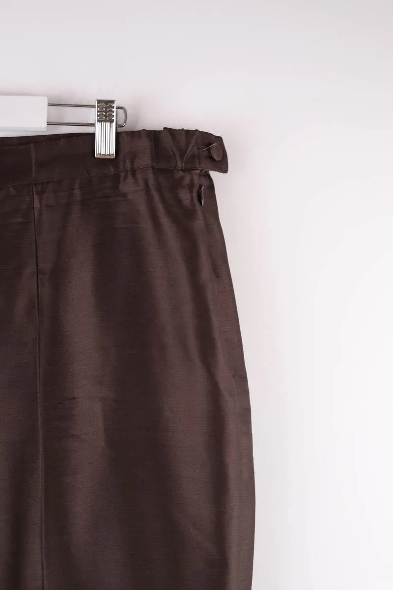 Pantalon droit en soie
