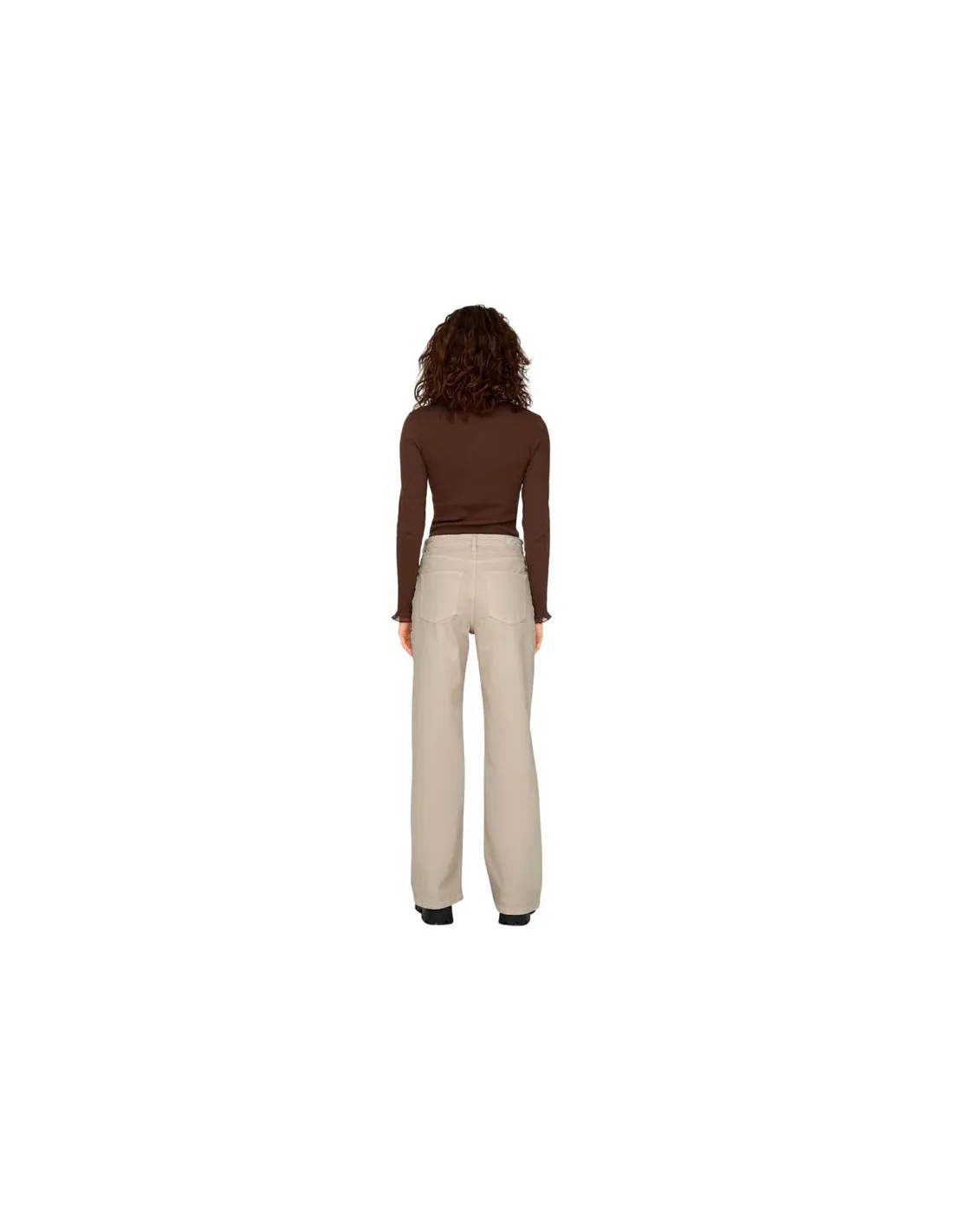 Pantalon Only juicy Wide Leg Rea Ecru Femme