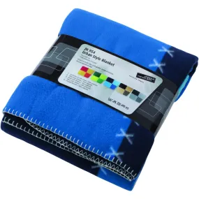 Plaid couverture polaire bi-colore 150 x 200 - JN954 - bleu 