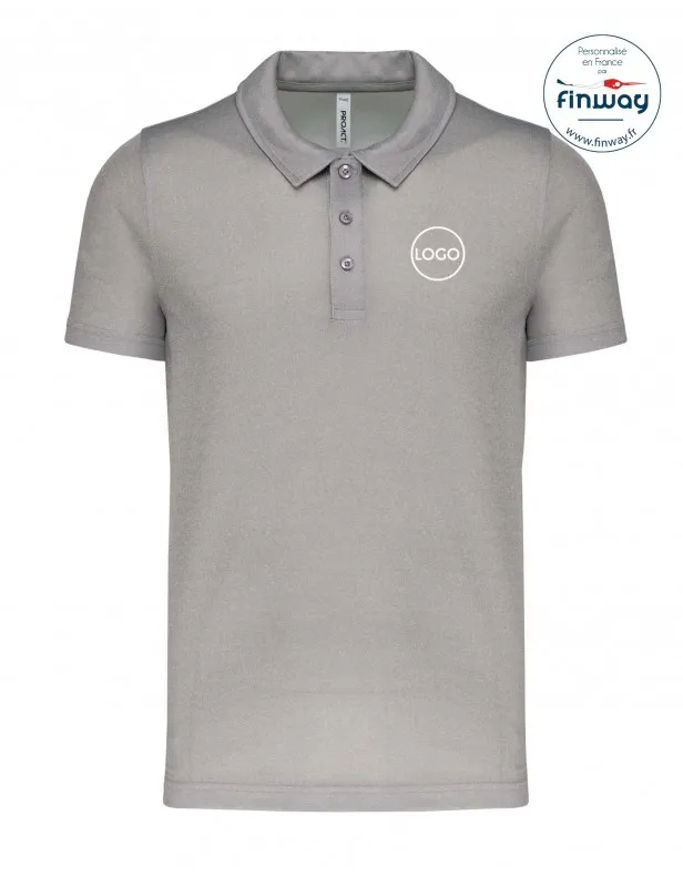 Polo de sport Homme avec logo sur le coeur (Marquage)