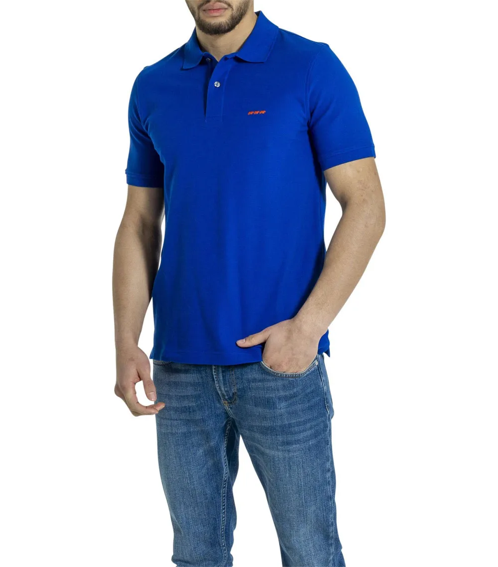 Polo Mise Au Green coton avec manches courtes et col boutonné  bleu