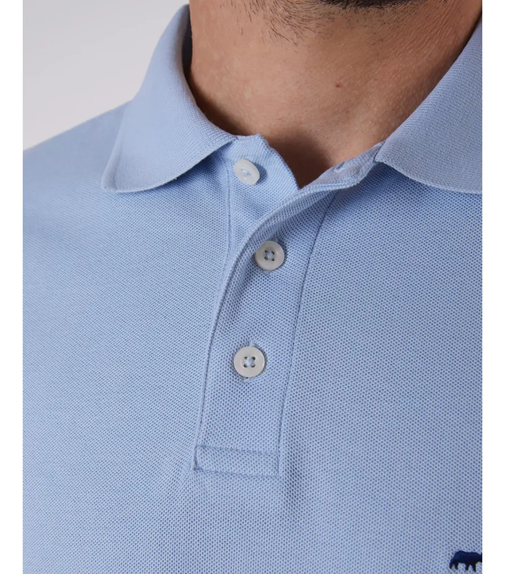 Polo Mise au Green Pamob en coton bleu ciel