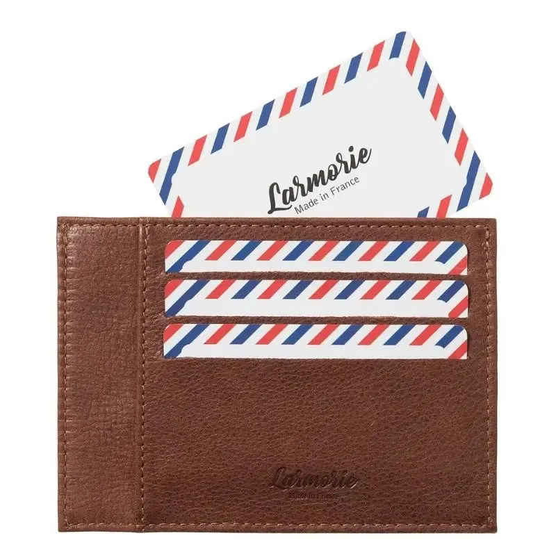 Porte-cartes Paul cuir vintage Terre Brunie Beige Camel