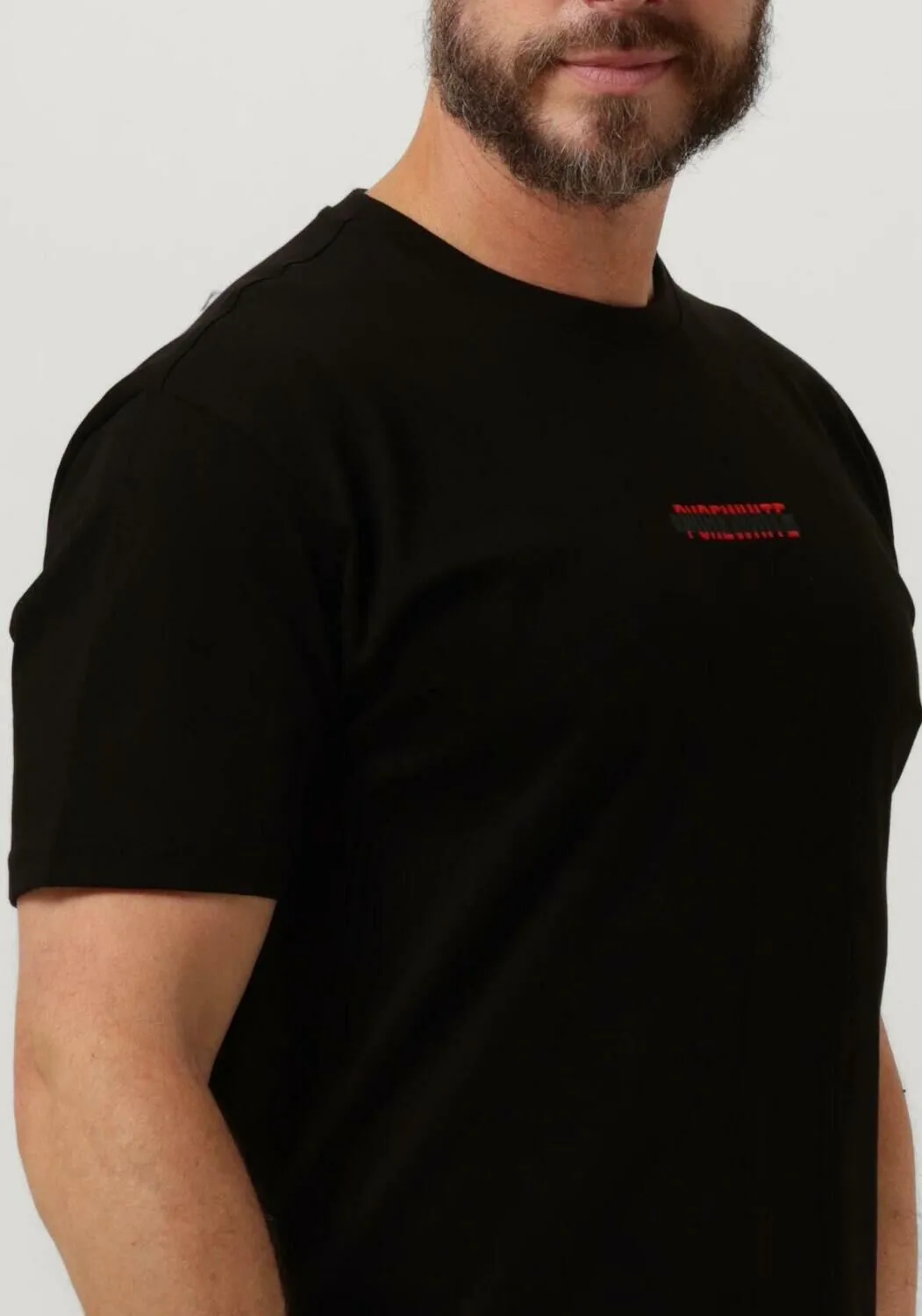 purewhite t-shirt t-shirt with small print on chest en noir