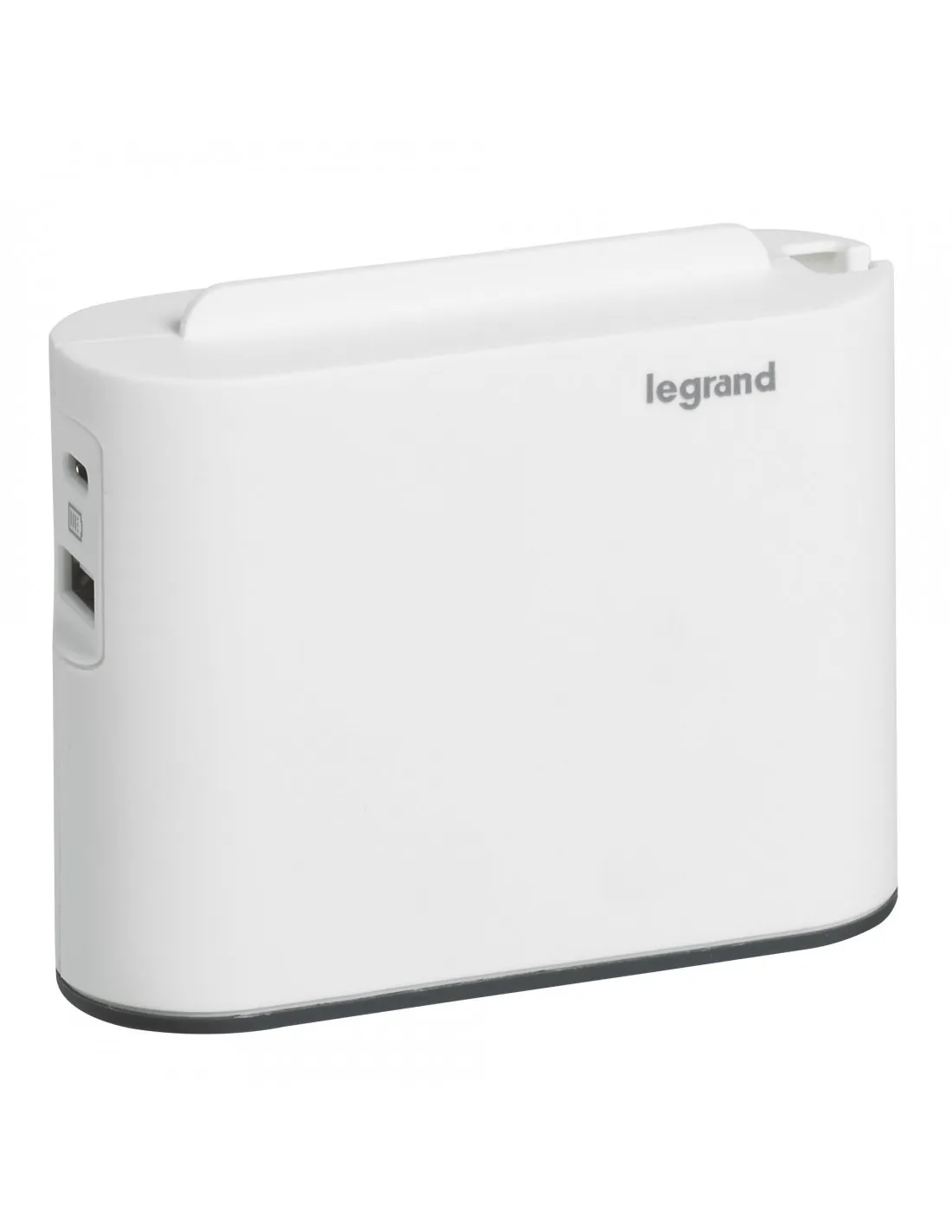 QUADRIPLITE CORNER 2 PRISES 2P 6A USB A+C BLANC/NOIR LEGRAND 049401