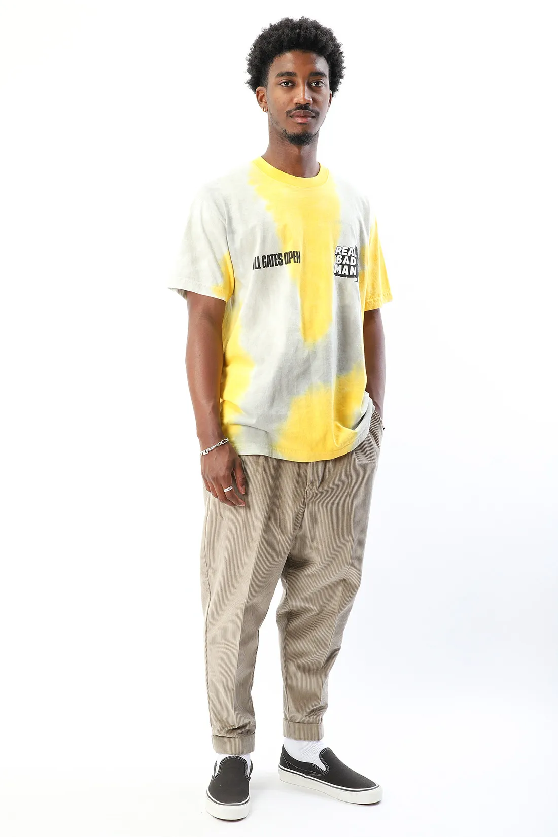 Real bad man All gates open ss tee Orange cream - GRADUATE STORE